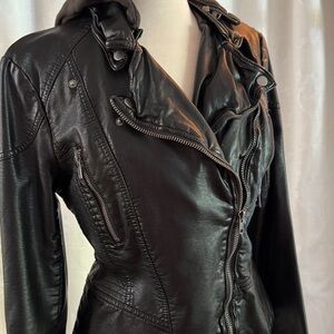 Free People Black Faux Leather Jacket